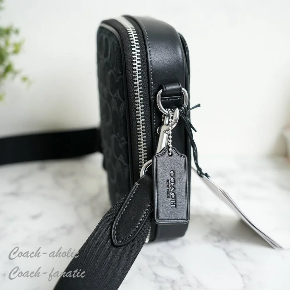 Coach CAJ44 Stanton Crossbody In Signature Denim Silver /Black